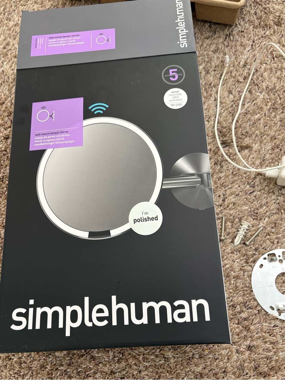 Simplehuman 8” Wall Mount Sensor Mirror
